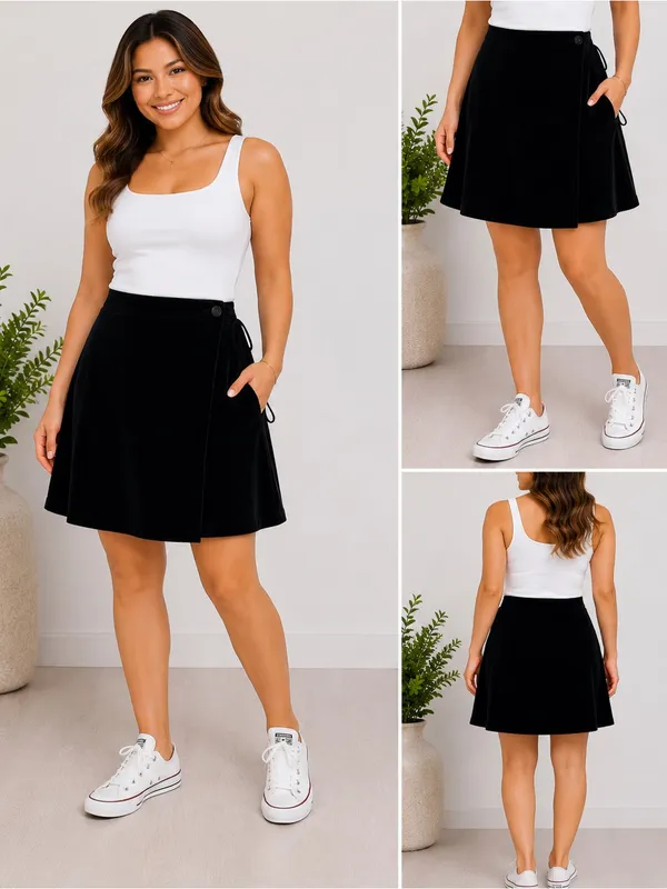 GAP Black Skater Wrap Skirt - Image 2