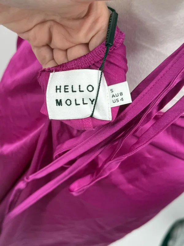 Hello Molly NWT Purple Reveal Your Mind Satin Midi Dress Size Small/4‎ - Image 4