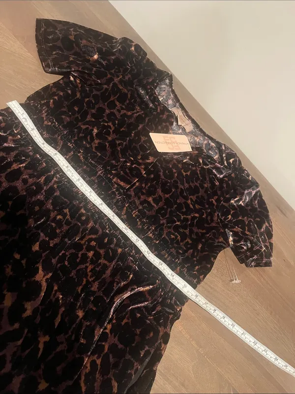 French Connection Girls' Leopard Velvet Dress - Brown and Black - Image 5