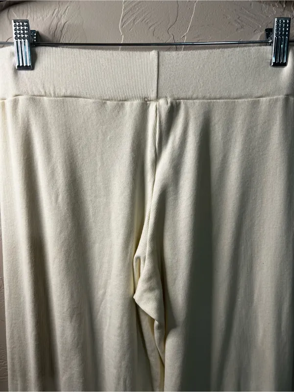 PJ Harlow Alyssa Cream Supima Cotton Modal Micro Ribbed Pajama Cozy Lounge Set - Image 13