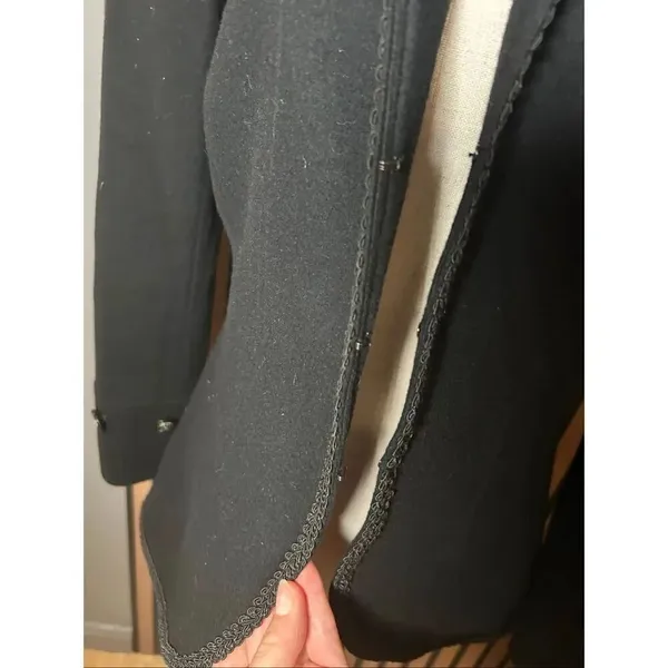 Randy camper black coat jacket wool blend stylish military style size 4 - Image 3