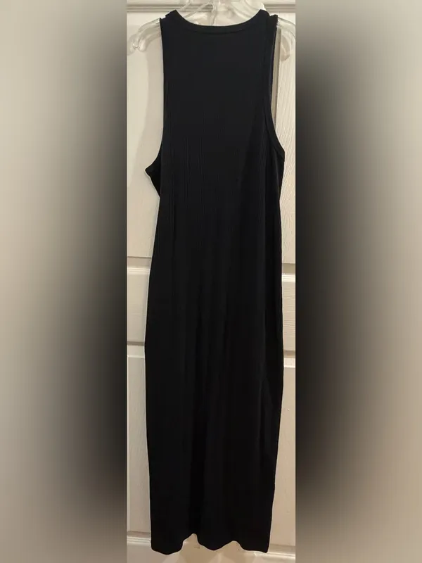 aerie Black Ribbed Tank Maxi Dress - Image 4