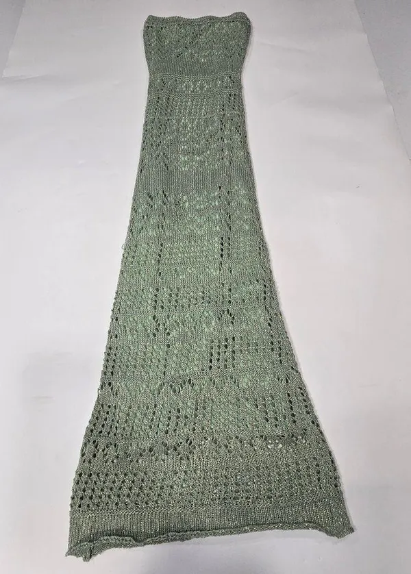 SNDYS x REVOLVE Strapless Crochet Maxi Dress in Green Shimmer - Image 12