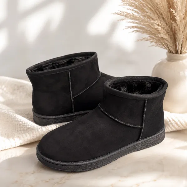Arizona Jean Co. Women's 'AZ Slater' Black Faux Suede Faux Fur Ankle Boots Size 11M 👢 - Image 2