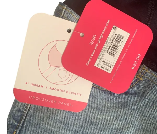 Isabel Maternity Over Belly Midi Light Wash Jean Shorts Size 2/26 - Image 4