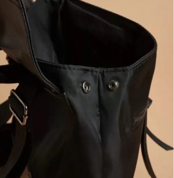 Botkier New York Black Nylon/Faux Pebbled Leather Backpack - Image 10