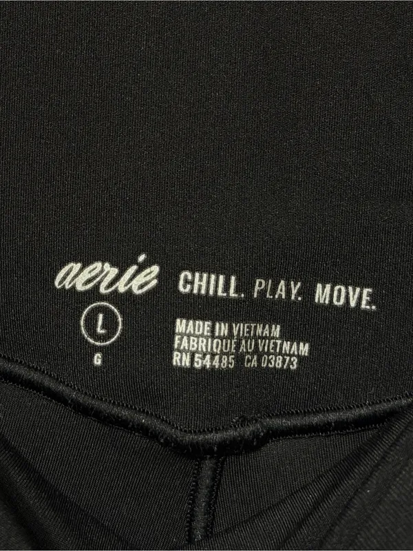 Aerie Chill Play Move Leggings Size Large Black 7/8 Cropped - Image 3