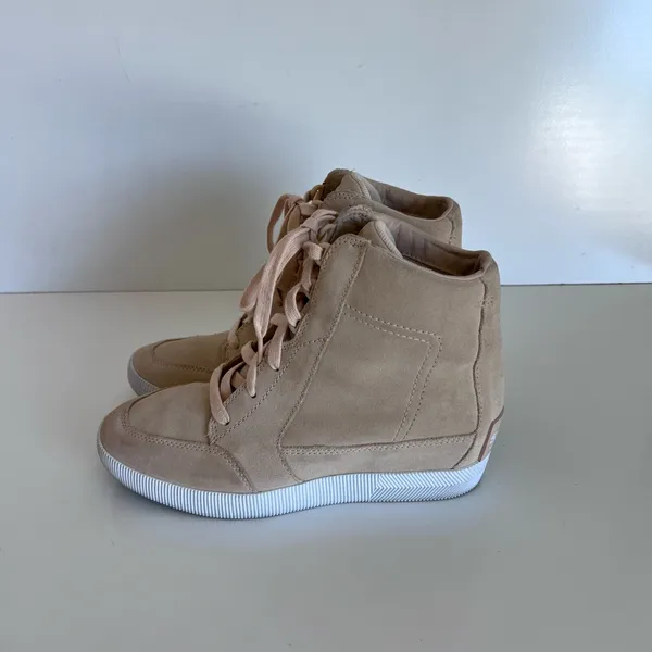Sorel Women's‎ Out N About Wedge Sneaker Bootie Nova Sand, Sea Salt - Image 5