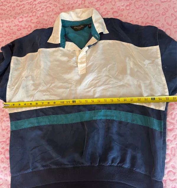 Christian Dior Monsieur Vintage 90s Polo Shirt Men's 100% Silk Size: L - Image 6