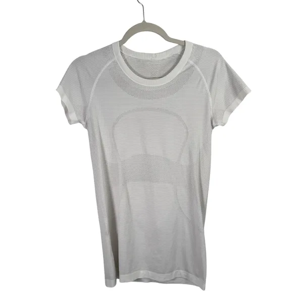 Lululemon White Swiftly Tech Short Sleeve Shirt Athletic Gym Running Womens 8 - Image 2