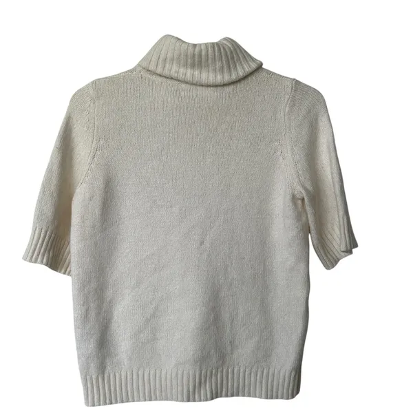 Anthropologie wool blend Cream turtleneck Sweater S Italy made - Image 2