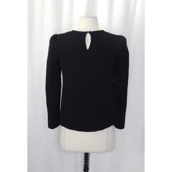 BA&SH Black Corus Top Blouse Cutout Details Solid Cut-Outs Bash Size 0 US Size 4 - Image 8