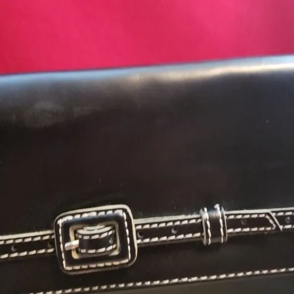 Nine West Black Shoulder Bag with Built In Cell Phone Holder - Image 8