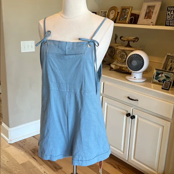 Cider Overall Romper Dusty Blue New - Image 7
