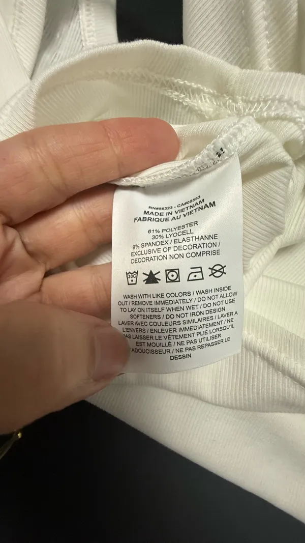 Nike Sportswear Essential Ribbed Scoop Neck Crop Top - White - Size M - Image 3