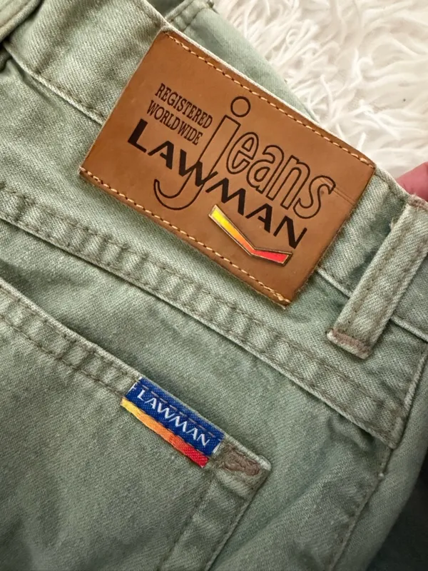 Vintage Green High Waisted Jeans Size XS 25 Waist Straight Leg Minimalist - Image 4