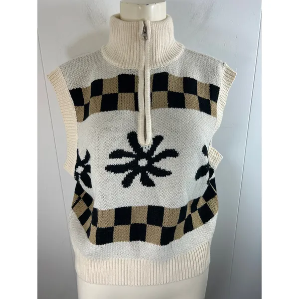 Bailey Rose X ASOS funnel neck zip retro knit vest. Size Small New with Tag! - Image 4