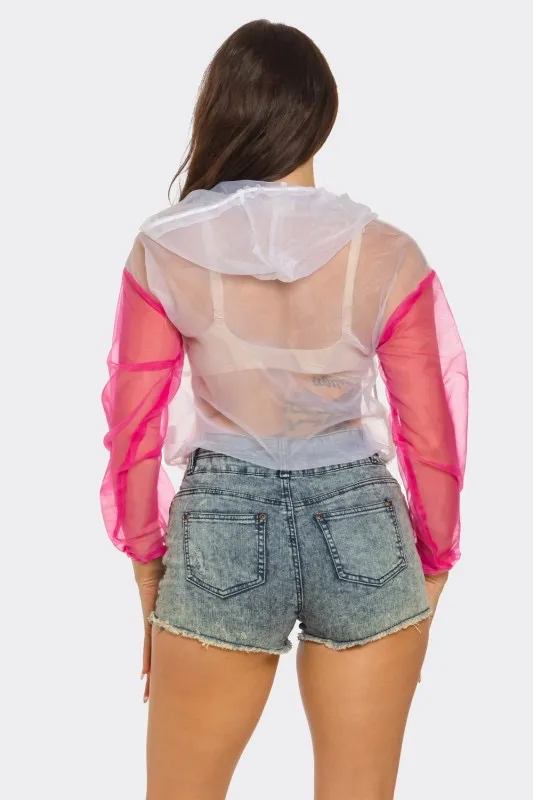 Sheer Pink Colorblock Windbreaker | Barbiecore Streetwear - Image 4
