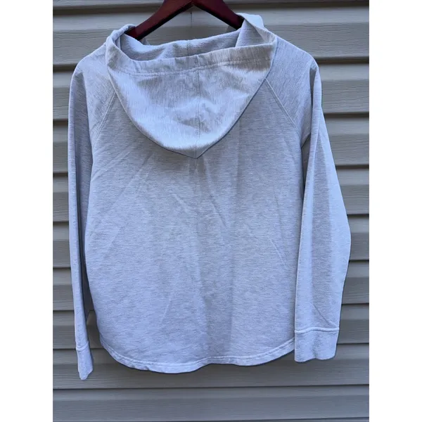Patagonia Ahnya Pullover 1/4 Snap Hoodie Womens Small Grey Pocket - Image 6