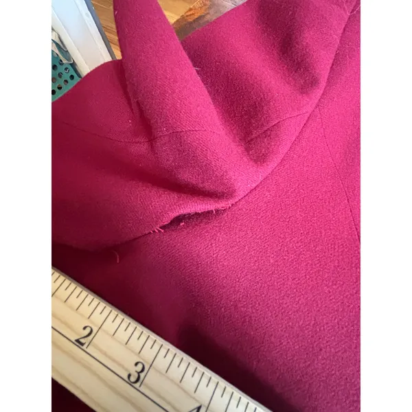Pendleton Vintage Blazer Burgundy Round‎ Neck Button Front 100% Virgin Wool - Image 10