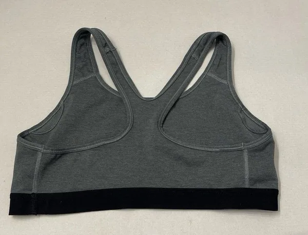 Nike Pro Dri-Fit Sports Bra Size L Gray/Black - Image 3