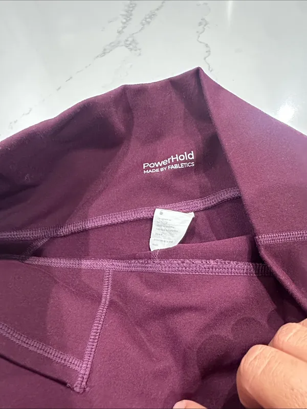 Fabletics Purple Wine Colored PowerHold‎ Biker Shorts size medium - Image 3