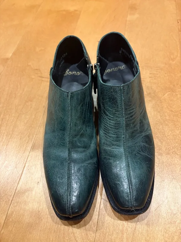 Sonora Quinn women’s Ankle Boots shoes leather zip western green sz 8.5 - Image 2