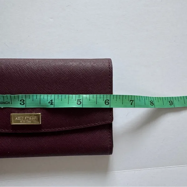 Kate Spade Laurel Way Saffiano Leather Clutch Phone Wallet Plum - Image 3