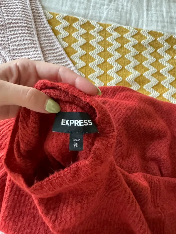 EXPRESS Reddish/orange Mock Neck Sweater  - Image 5