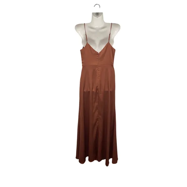 Birdy Gray Catherine Matte Satin Rust Dress SZ XS Bridesmaid Winter Formal Gown - Image 2