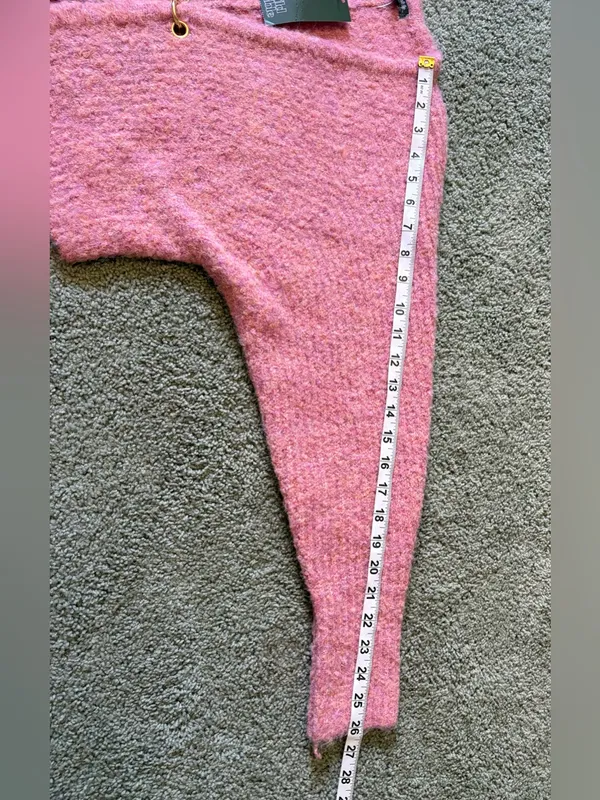 Wild Fable Pink Fuzzy Cropped Cardigan Sweater Wool Blend Size XXS NWT - Image 2