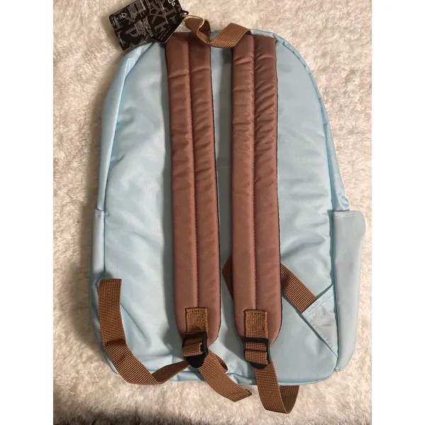 Loungefly Disney Pixar Up Carl & Ellie Canvas Backpack Light Blue Brown NEW - Image 2