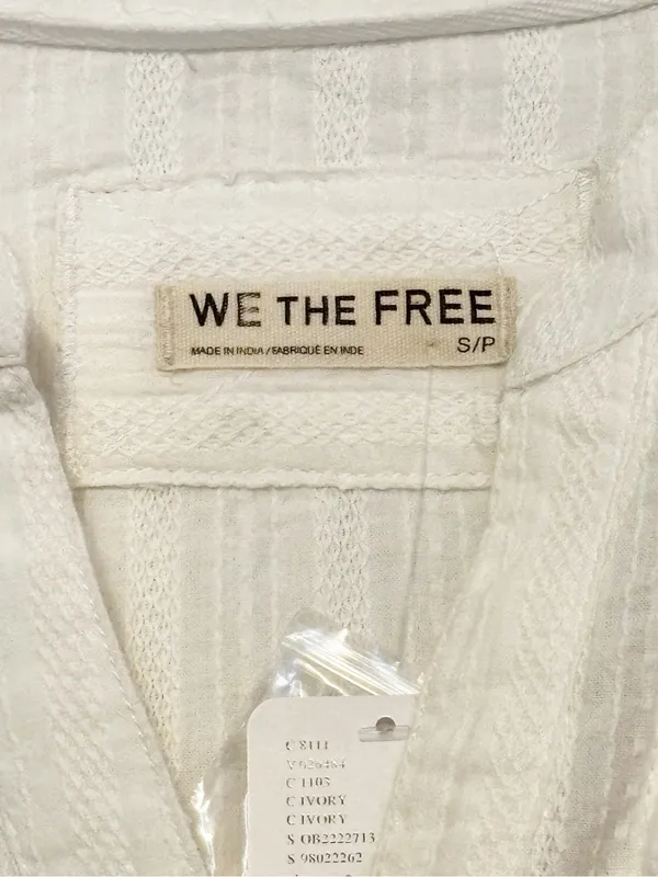 Free People We the Free Willow Button Down Ivory NWT size Small Light Boxy Airy - Image 6