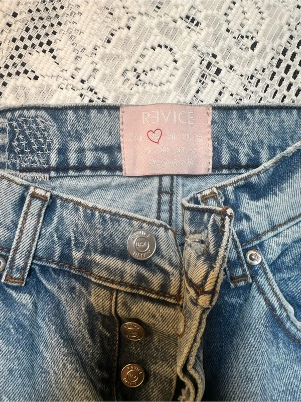 REVICE Light Blue Distressed Women’s Jeans - Casual‎ High-Rise Fit - Image 3