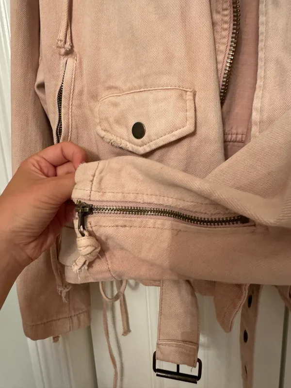 Free People Pink Denim Jacket - Image 6