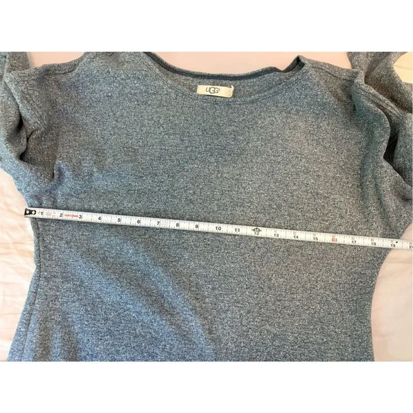 UGG Blue Heather Tunic Sweater Top Side Slit Pockets Small - Image 7