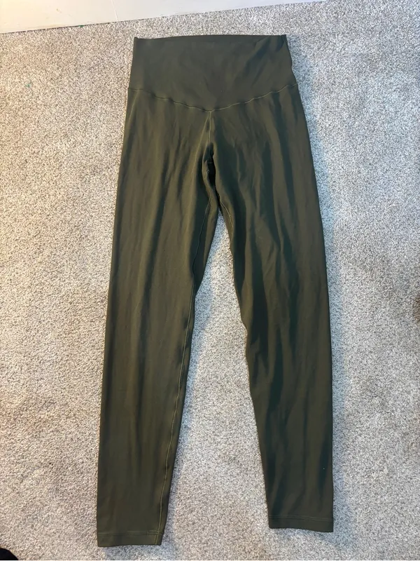 Aerie Offline Real Me 7/8 Legging Hi Rise Stretchy Soft Comfy Size Medium Olive - Image 7