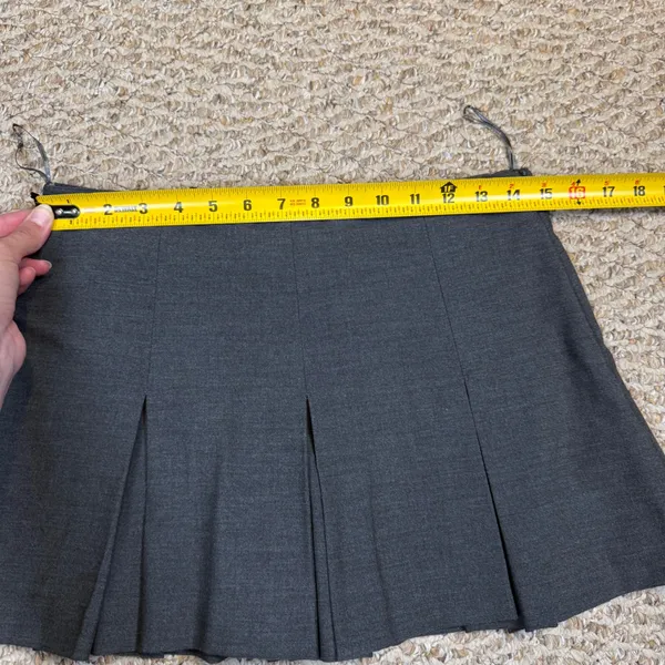 Zara Gray Pleated Mini Skort Womens Size Small Charcoal Academic Preppy Skirt - Image 6