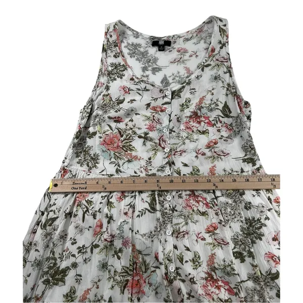 Frye Women’s Button Front Floral Gauze Sleeveless Midi Dress Romantic Size M - Image 10
