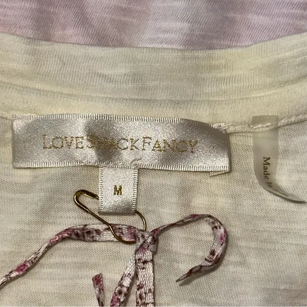 LoveShackFancy Women’s Size M Pastel Tie Dye Print Scoop Neck T-Shirt - Image 4