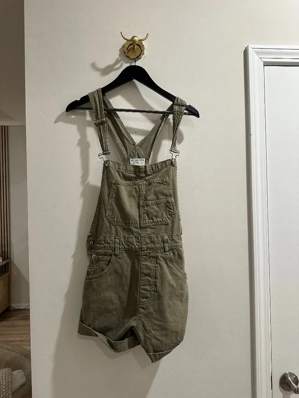 FREE PEOPLE Ziggy Shortall in Wash Army Green Size Small - Image 4