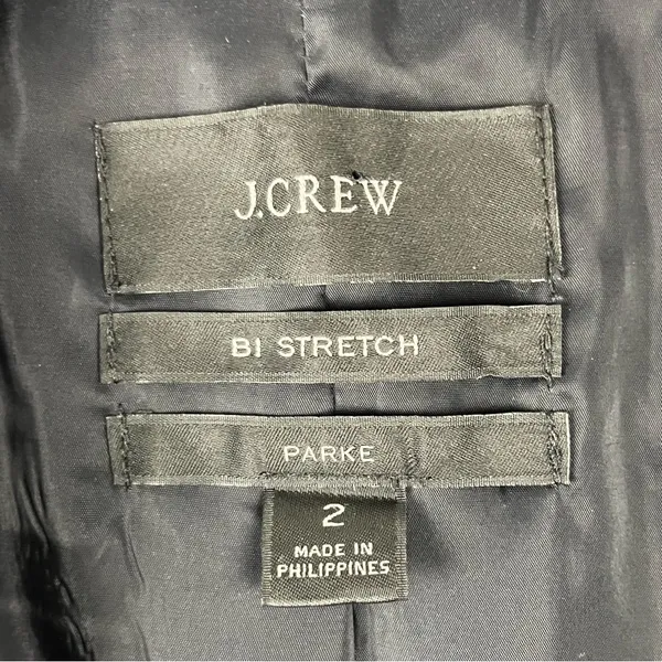 J. CREW Parke Navy Bi-Stretch Lined Single Button Blazer Size 2 Career Preppy - Image 3