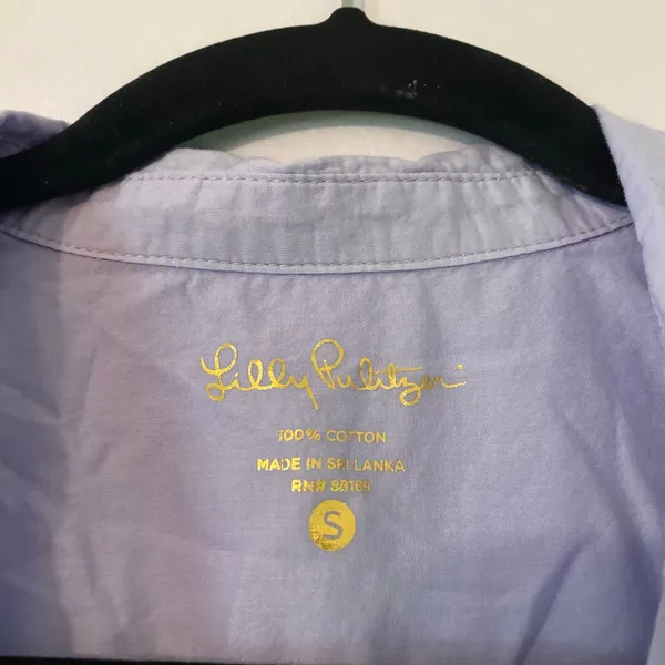 Lilly Pulitzer Lavender Purple Button Down Shirt Cotton Preppy Minimalist Small - Image 2