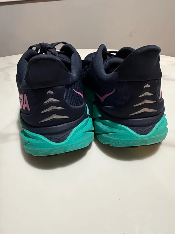 Hoka Women's Running Shoes - Navy Upper with Teal Midsole and Pink Logo - Image 2