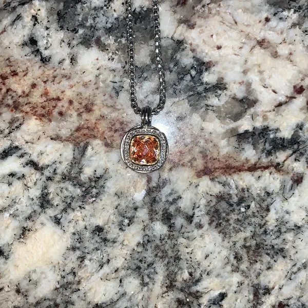 Citrine rhinestone necklace & earring set - Image 5