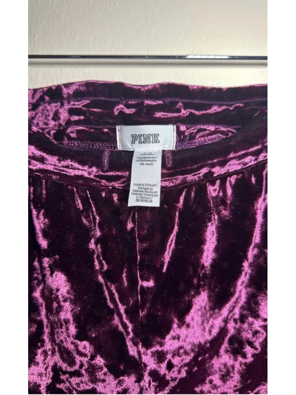 Victoria's Secret PINK Velvet Athletic Shorts Purple Size L - Image 4