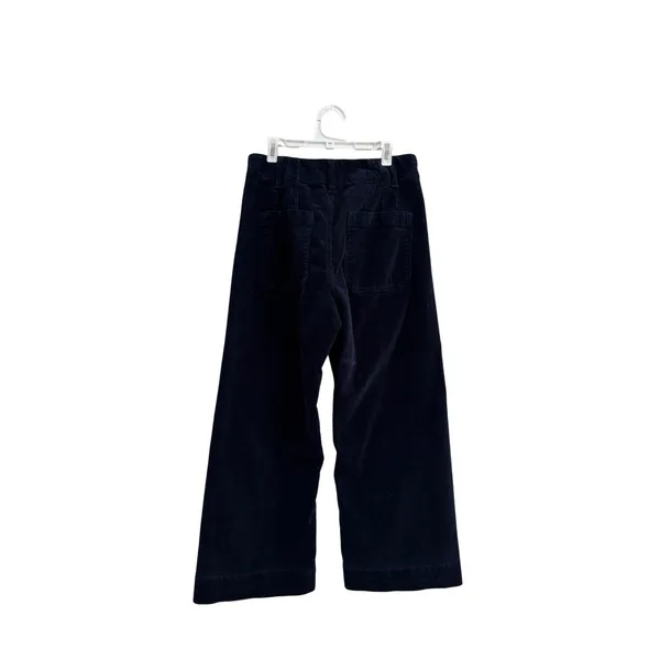 Quince Organic Stretch Corduroy Cropped Wide Leg Pants Navy Blue Size 4 - Image 3