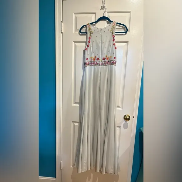 Monsoon beaded maxi dress light blue sz 4 formal cocktail - Image 7