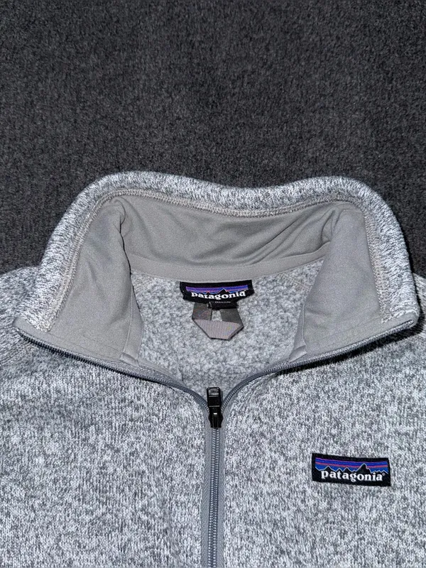 Patagonia Women’s Better Sweater 1/4 Zip Fleece Pullover Birch White Gray Medium - Image 4