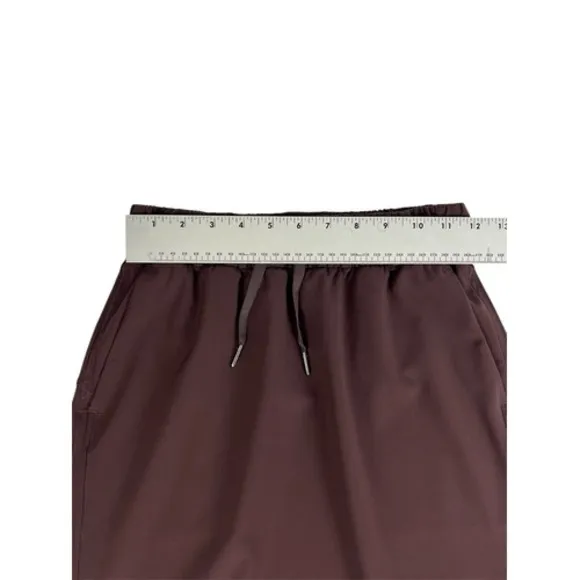 Lululemon On The Fly Skirt 21" Brown‎ Satin Drawstring Waist Size 4 - Image 5